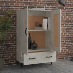 vidaXL Dulap înalt, gri beton, 70x31x115 cm, lemn compozit
