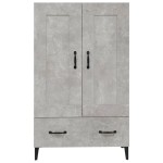 vidaXL Dulap înalt, gri beton, 70x31x115 cm, lemn compozit