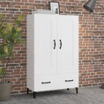 vidaXL Dulap înalt, alb extralucios, 70x31x115 cm, lemn prelucrat vidaXL Dulap înalt, alb extralucios, 70x31x115 cm, lemn prelucrat