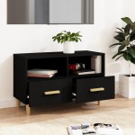 vidaXL Comodă TV, negru, 80x36x50 cm, lemn prelucrat