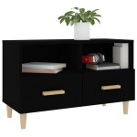 vidaXL Comodă TV, negru, 80x36x50 cm, lemn prelucrat