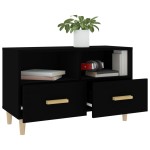 vidaXL Comodă TV, negru, 80x36x50 cm, lemn prelucrat