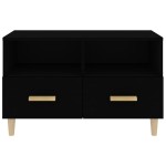 vidaXL Comodă TV, negru, 80x36x50 cm, lemn prelucrat