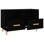 vidaXL Comodă TV, negru, 80x36x50 cm, lemn prelucrat