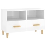 vidaXL Comodă TV, alb extralucios, 80x36x50 cm, lemn prelucrat vidaXL Comodă TV, alb extralucios, 80x36x50 cm, lemn prelucrat