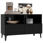 vidaXL Comodă TV, negru, 80x36x50 cm, lemn prelucrat