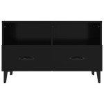 vidaXL Comodă TV, negru, 80x36x50 cm, lemn prelucrat