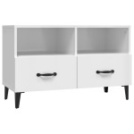 vidaXL Comodă TV, alb extralucios, 80x36x50 cm, lemn prelucrat vidaXL Comodă TV, alb extralucios, 80x36x50 cm, lemn prelucrat
