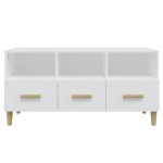 vidaXL Comodă TV, alb, 102x36x50 cm, lemn compozit