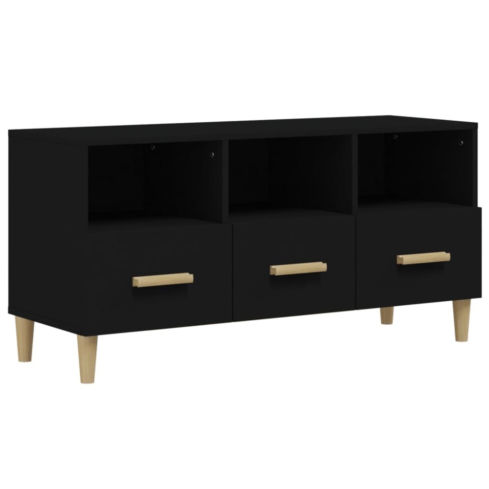 vidaXL Comodă TV, negru, 102x36x50 cm, lemn compozit