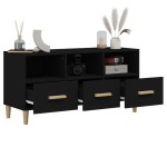 vidaXL Comodă TV, negru, 102x36x50 cm, lemn compozit