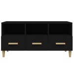 vidaXL Comodă TV, negru, 102x36x50 cm, lemn compozit