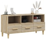 vidaXL Comodă TV, stejar sonoma, 102x36x50 cm, lemn compozit vidaXL Comodă TV, stejar sonoma, 102x36x50 cm, lemn compozit