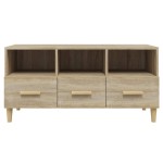 vidaXL Comodă TV, stejar sonoma, 102x36x50 cm, lemn compozit vidaXL Comodă TV, stejar sonoma, 102x36x50 cm, lemn compozit