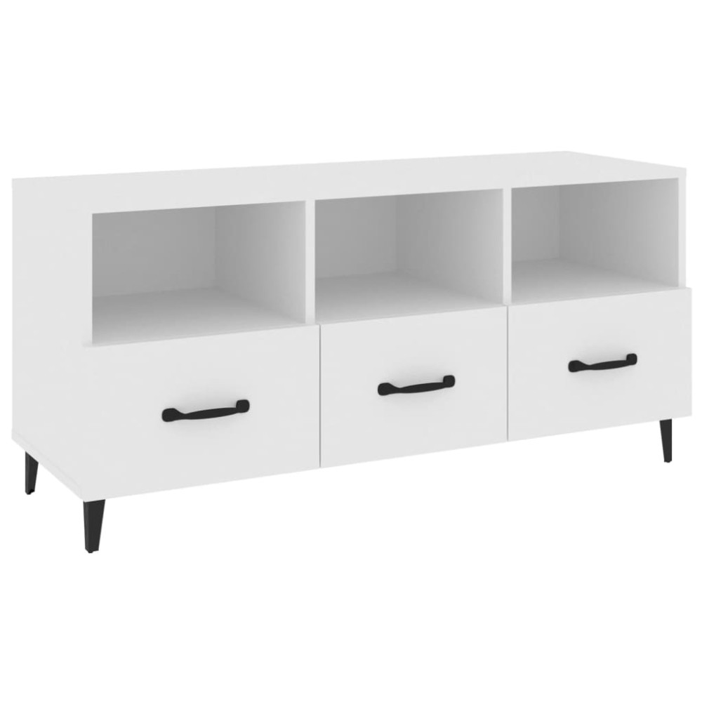 vidaXL Comodă TV, alb, 102x35x50 cm, lemn compozit