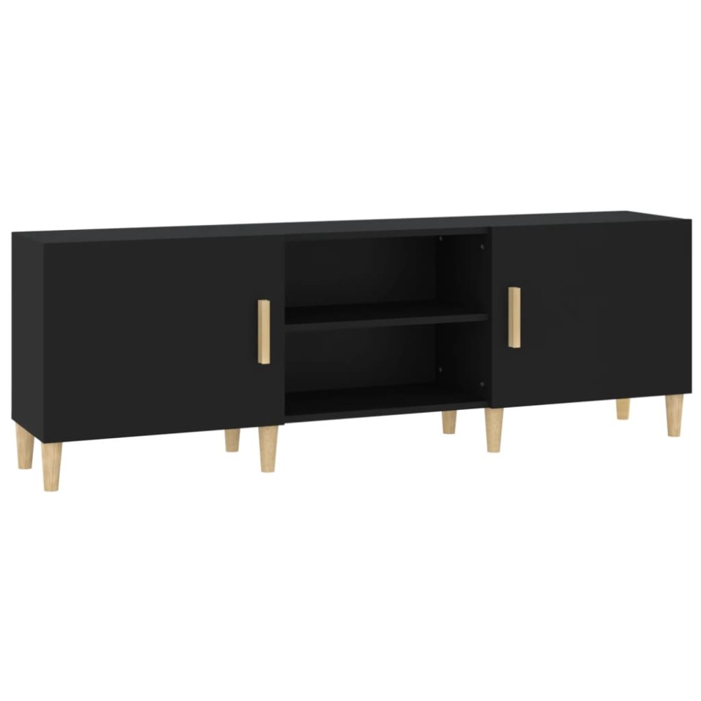 vidaXL Comodă TV, negru, 150x30x50 cm, lemn compozit