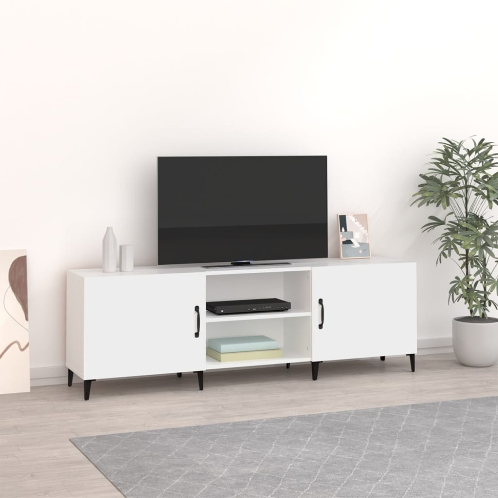 vidaXL Comodă TV, alb, 150x30x50 cm, lemn compozit