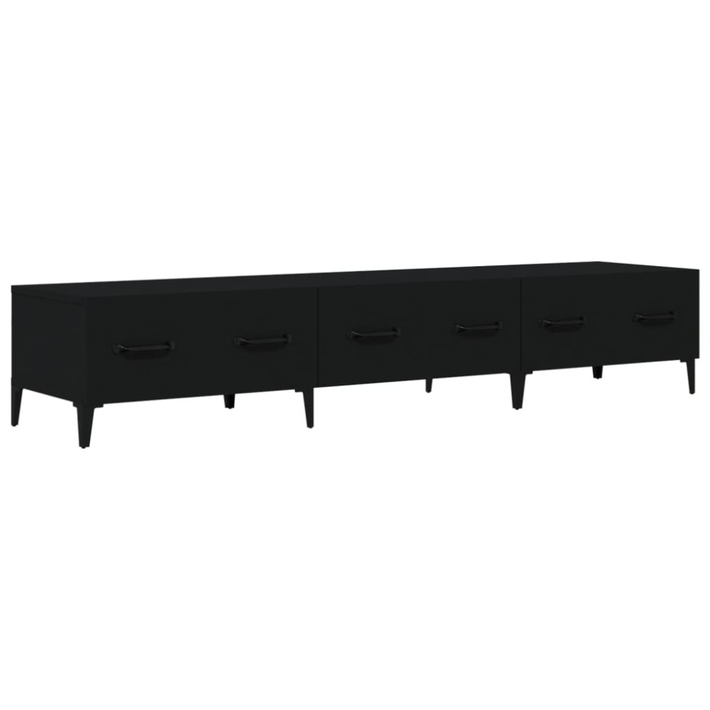 vidaXL Comodă TV, negru, 150x34,5x30 cm, lemn prelucrat