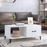 vidaXL Măsuță de cafea, alb, 90x50x40 cm, lemn prelucrat vidaXL Măsuță de cafea, alb, 90x50x40 cm, lemn prelucrat