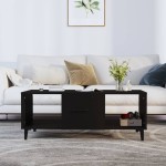 vidaXL Măsuță de cafea, negru, 102x50x40 cm, lemn compozit vidaXL Măsuță de cafea, negru, 102x50x40 cm, lemn compozit
