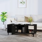 vidaXL Măsuță de cafea, negru, 102x50x40 cm, lemn compozit vidaXL Măsuță de cafea, negru, 102x50x40 cm, lemn compozit