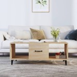 vidaXL Măsuță de cafea, stejar sonoma, 102x50x40 cm, lemn compozit vidaXL Măsuță de cafea, stejar sonoma, 102x50x40 cm, lemn compozit