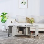 vidaXL Măsuță de cafea, gri beton, 102x50x40 cm, lemn prelucrat vidaXL Măsuță de cafea, gri beton, 102x50x40 cm, lemn prelucrat