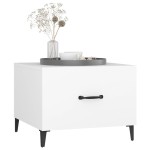 vidaXL Măsuță de cafea cu picioare metalice, alb, 50x50x40 cm vidaXL Măsuță de cafea cu picioare metalice, alb, 50x50x40 cm