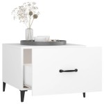 vidaXL Măsuță de cafea cu picioare metalice, alb, 50x50x40 cm vidaXL Măsuță de cafea cu picioare metalice, alb, 50x50x40 cm