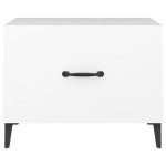 vidaXL Măsuță de cafea cu picioare metalice, alb, 50x50x40 cm vidaXL Măsuță de cafea cu picioare metalice, alb, 50x50x40 cm