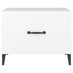 vidaXL Măsuțe de cafea cu picioare metalice, 2 buc., alb, 50x50x40 cm