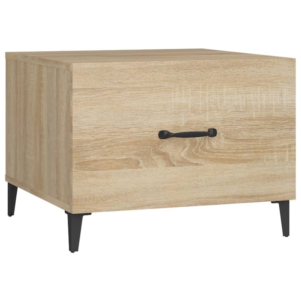 vidaXL Măsuță de cafea cu picioare metalice, stejar sonoma 50x50x40 cm