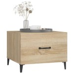 vidaXL Măsuță de cafea cu picioare metalice, stejar sonoma 50x50x40 cm