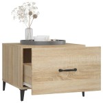 vidaXL Măsuță de cafea cu picioare metalice, stejar sonoma 50x50x40 cm