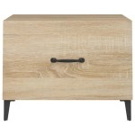 vidaXL Măsuță de cafea cu picioare metalice, stejar sonoma 50x50x40 cm