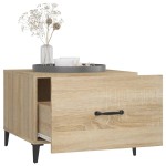 vidaXL Măsuțe cafea picioare metalice 2 buc. stejar sonoma 50x50x40 cm