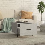 vidaXL Măsuță de cafea cu picioare metalice, gri beton, 50x50x40 cm vidaXL Măsuță de cafea cu picioare metalice, gri beton, 50x50x40 cm