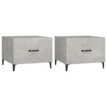 vidaXL Măsuță de cafea picioare metalice 2 buc. gri beton 50x50x40 cm