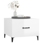 vidaXL Măsuță de cafea picioare metalice alb extralucios 50x50x40 cm