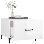 vidaXL Măsuță de cafea picioare metalice alb extralucios 50x50x40 cm