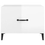 vidaXL Măsuță de cafea picioare metalice alb extralucios 50x50x40 cm