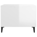 vidaXL Măsuță de cafea picioare metalice alb extralucios 50x50x40 cm