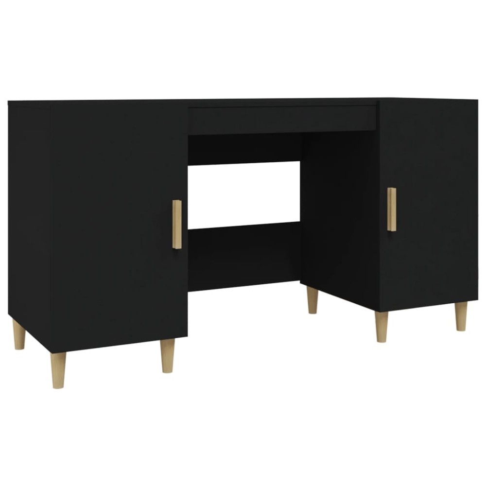 vidaXL Birou, negru, 140x50x75 cm, lemn compozit