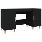 vidaXL Birou, negru, 140x50x75 cm, lemn compozit