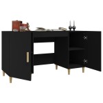 vidaXL Birou, negru, 140x50x75 cm, lemn compozit