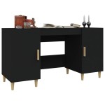 vidaXL Birou, negru, 140x50x75 cm, lemn compozit