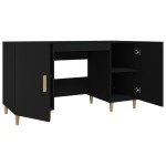 vidaXL Birou, negru, 140x50x75 cm, lemn compozit