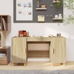 vidaXL Birou, stejar sonoma, 140x50x75 cm, lemn compozit vidaXL Birou, stejar sonoma, 140x50x75 cm, lemn compozit