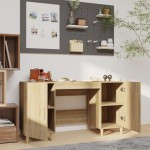 vidaXL Birou, stejar sonoma, 140x50x75 cm, lemn compozit vidaXL Birou, stejar sonoma, 140x50x75 cm, lemn compozit