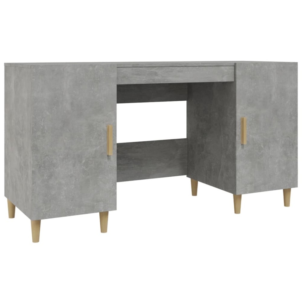 vidaXL Birou, gri beton, 140x50x75 cm, lemn compozit